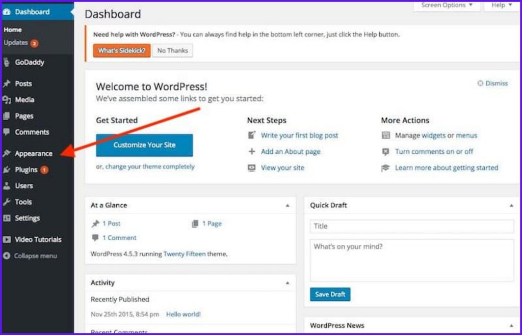 how-to-start-a-blog-wordpress-dashboard