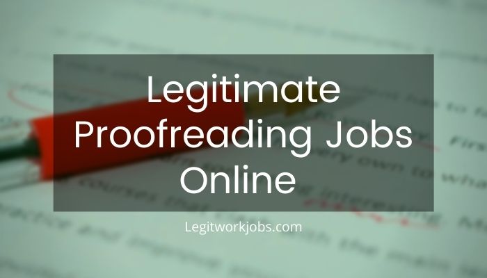 Legitimate Proofreading Jobs Online