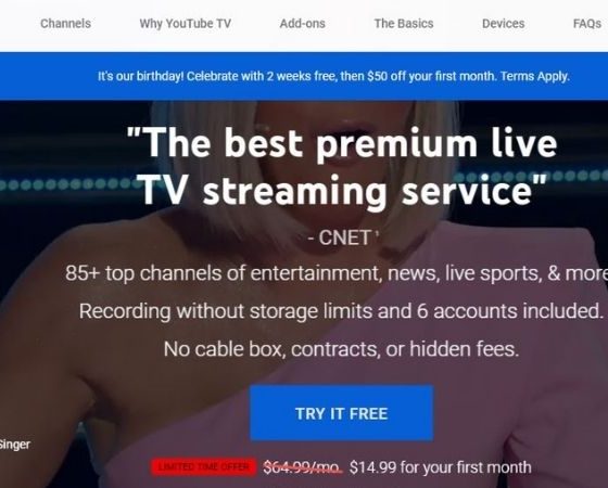YouTube TV Student Discount